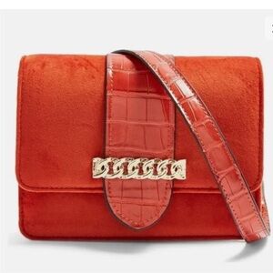 Topshop Croc-Embossed Small Crossbody Bag